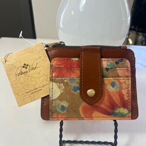 Patricia Nash Cassis ID Peach Blossoms Leather Wallet NWT